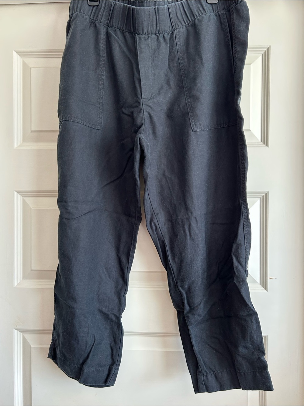 Banana Republic Black Wide-Leg Elastic-Waist Pants